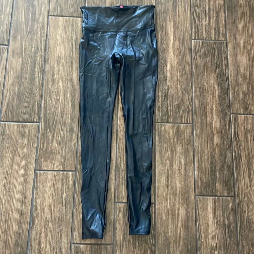 Faux Leather Spanx Leggings Size Medium